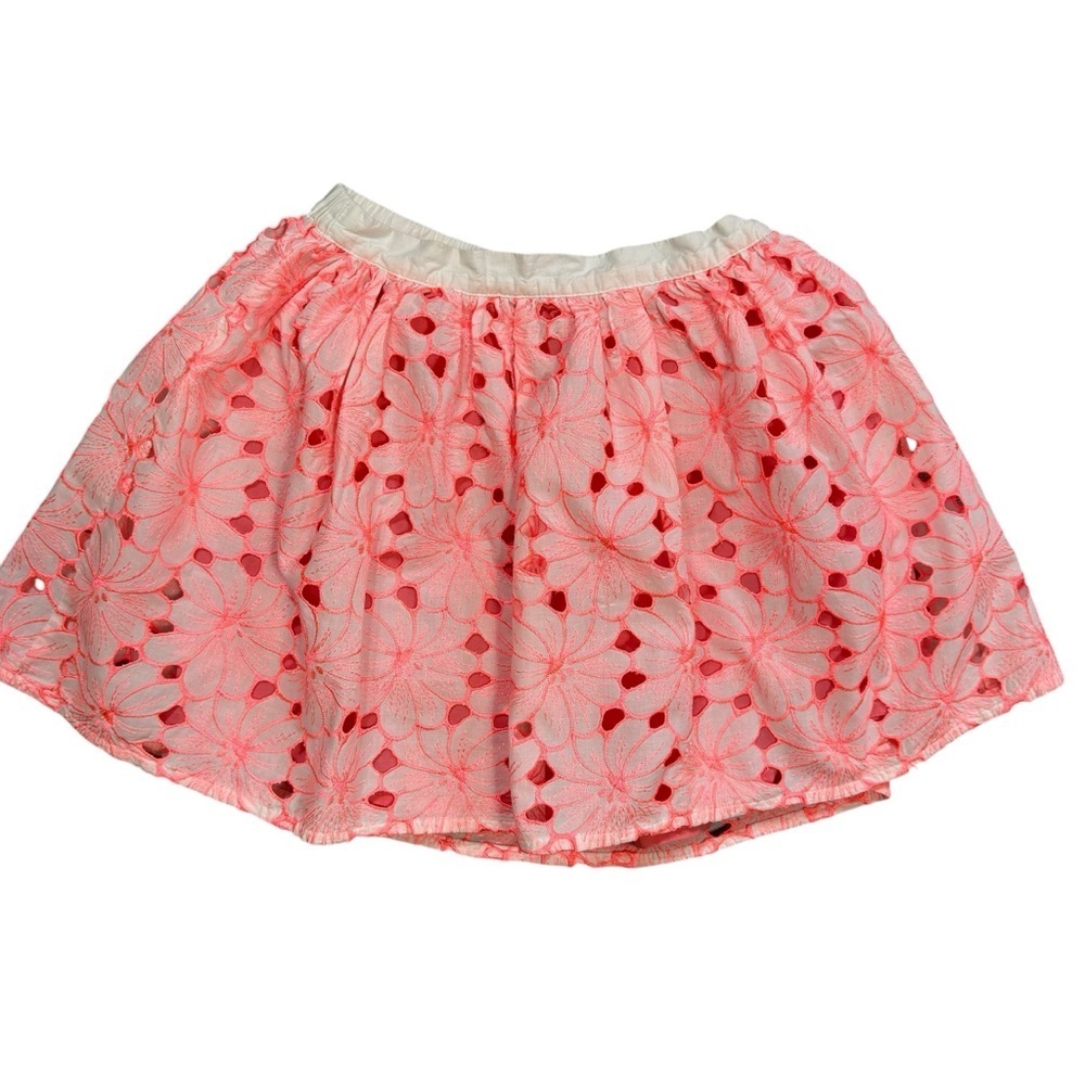 Cat & Jack Cotton Eyelet Orange Skirt Size L 10/12